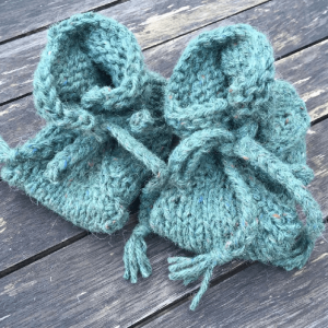 Knitted Aquamarine Booties